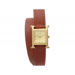 MONTRE HERMES HH1.201 HEURE H DOUBLE TOUR QUARTZ PLAQUE OR WATCH 2650€