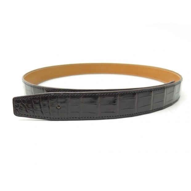 NEUF LIEN DE CEINTURE T 85 95 COMPATIBLE BOUCLE HERMES 32MM EN CUIR DE CROCODILE