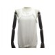 NEUF HAUT CHANEL DEBARDEUR BLOUSE P34821 M 40 BLANC NEW TOP 1190€