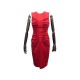 ROBE DE COCKTAIL SANS MANCHES CHRISTIAN DIOR M 38 EN LAINE ROUGE DRESS 2200€