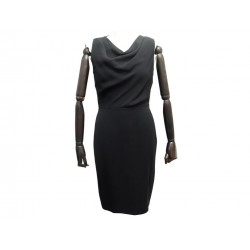 NEUF ROBE SANS MANCHES CRISTIAN DIOR M 38 EN SOIE NOIRE NEW SILK DRESS 4600€