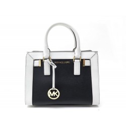 SAC A MAIN MICHAEL KORS DILLON SMALL EN CUIR NOIR & BLANC BLACK & WHITE BAG 325€