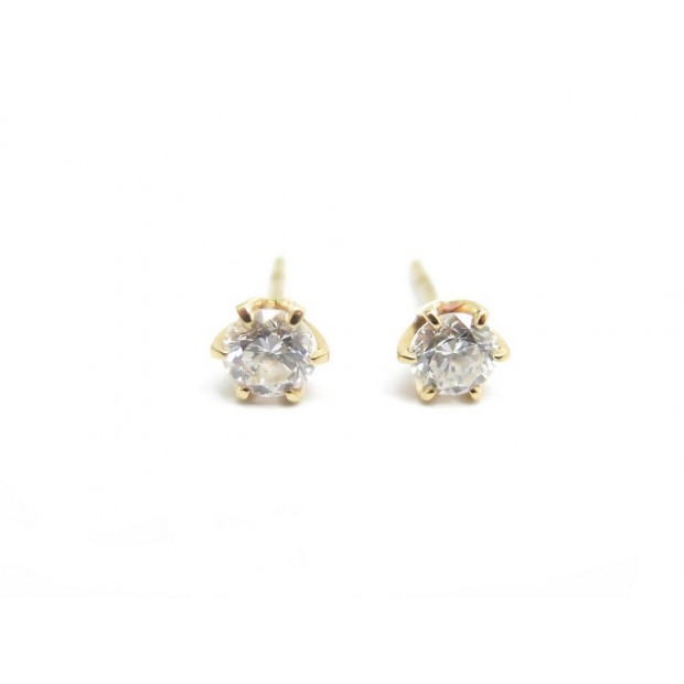 BOUCLES D'OREILLES PUCES EN OR JAUNE 18K ET DIAMANT 0.56CT GOLD DIAMOND EARRINGS