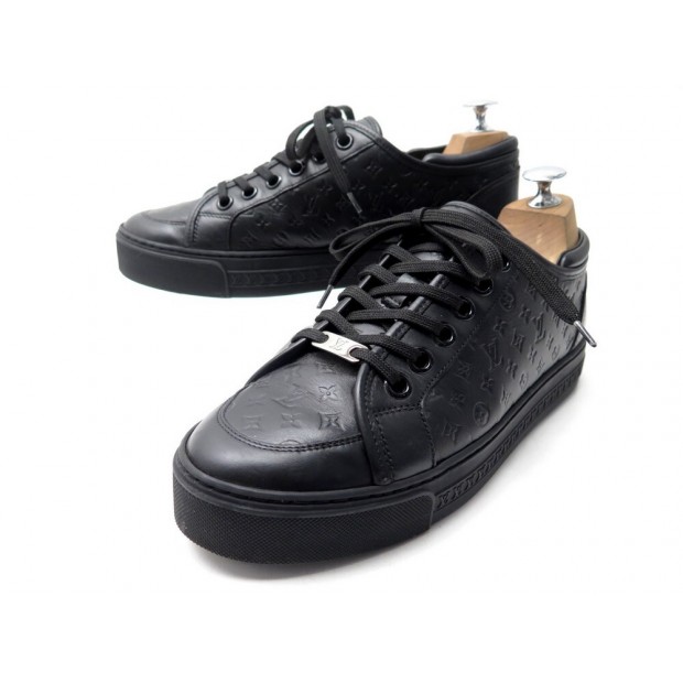 CHAUSSURES LOUIS VUITTON BASKETS JAZZY SNEAKERS 40 EN CUIR NOIR BOITE SHOES 570€