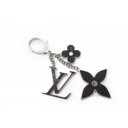 PORTE CLES LOUIS VUITTON BIJOU DE SAC FLEUR D'EPI LV METAL & CUIR KEY RING 430€