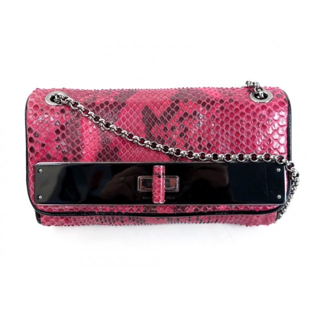 SAC A MAIN BARBARA BUI POCHETTE BANDOULIERE EN CUIR DE PYTHON CLUTCH PURSE 1250€