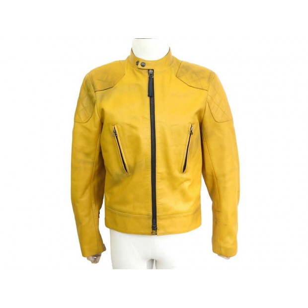 VESTE BELSTAFF BLOUSON MOTARD MOTO M 50 EN CUIR JAUNE MOTORCYCLE BIKER COAT 750€