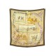 VINTAGE FOULARD HERMES A COR & A CRI HALLO CARRE 90 SOIE MARRON SILK SCARF 410€