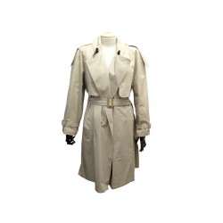 MANTEAU HERMES IMPERMEABLE LONG T 38 M EN COTON BEIGE CEINTURE TRENCH COAT 2250€