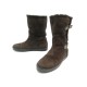 NEUF CHAUSSURES LOUIS VUITTON BOTTES FOURREES 37 DAIM MARRON BOOTS SHOES 1000€