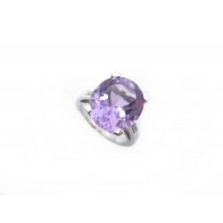 NEUF BAGUE MAUBOUSSIN MON BEBE D'AMOUR T50 OR BLANC 18K AMETHYSTE DIAMANTS 1145€