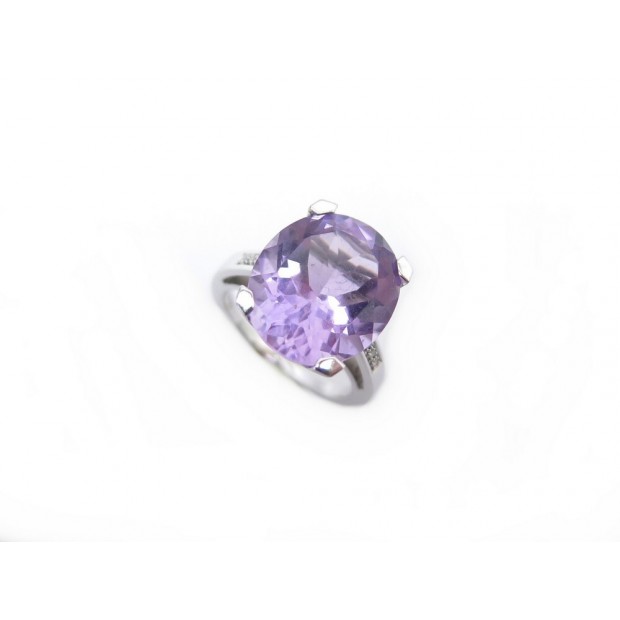 NEUF BAGUE MAUBOUSSIN MON BEBE D'AMOUR T50 OR BLANC 18K AMETHYSTE DIAMANTS 1145€