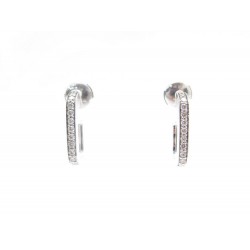 BOUCLES D'OREILLES DINH VAN CREOLES MAILLON L OR BLANC DIAMANTS EARRINGS 2900€