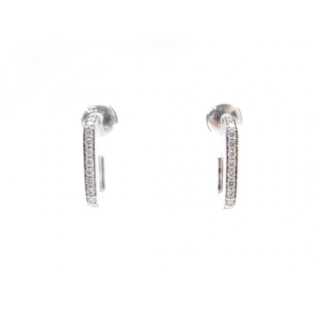 BOUCLES D'OREILLES DINH VAN CREOLES MAILLON L OR BLANC DIAMANTS EARRINGS 2900€