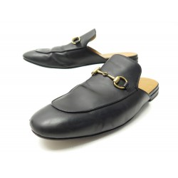 CHAUSSURES GUCCI MULES PRINCETOWN 426219 11 IT 46 FR CUIR NOIR BOITE SHOES 620€