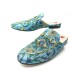 CHAUSSURES GUCCI MULES PRINCETOWN 472640 36.5 TOILE TURQUOISE BOITE SHOES 590€