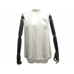 NEUF HAUT BRUNELLO CUCINELLI BLOUSE SANS MANCHES STRASS M 38 SOIE NEW SHIRT 640€