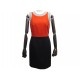 ROBE SANS MANCHES PAULE KA M 38 EN LAINE BICOLORE NOIR & ROUGE WOOL DRESS 490€