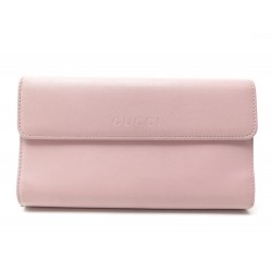 PORTEFEUILLE GUCCI COMPAGNON 347112 CUIR ROSE PORTE MONNAIE LEATHER WALLET 435€