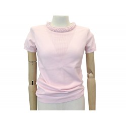 NEUF PULL LOUIS VUITTON MANCHES COURTES M 38 CACHEMIRE ROSE NEW PINK TOP 1300€