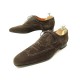 CHAUSSURES SANTONI 7169 RICHELIEU 6.5 IT 41.5 FR EN DAIM MARRON BROWN SHOES 450€