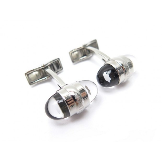 NEUF BOUTONS DE MANCHETTES MONTBLANC STARWALKER ACIER + ECRIN NEW CUFFLINKS 455€