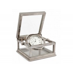 PENDULETTE DE TABLE MELLERIO DITS MELLER GYROSCOPE QUARTZ METAL ARGENTE CLOCK