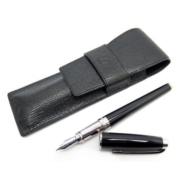 NEUF STYLO PLUME ST DUPONT OLYMPIO 480674M LAQUE NOIR + ETUI BOITE NEW PEN 735€