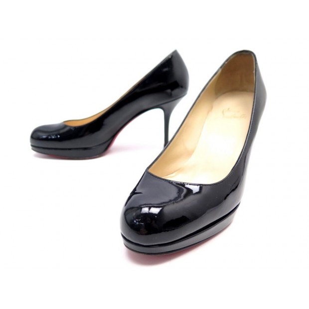 CHAUSSURES CHRISTIAN LOUBOUTIN ESCARPINS SIMPLE PUMP 35.5 CUIR VERNIS NOIR 575€