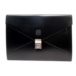 PORTE DOCUMENTS LOEWE SACOCHE POCHETTE A MAIN SAC EN CUIR NOIR BRIEFCASE 880€