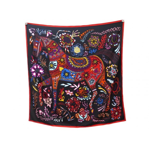 NEUF FOULARD HERMES EN ATTENDANT ULYSSE MANLICK CARRE 140 SOIE BOITE SCARF 800€