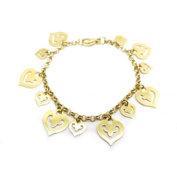 BRACELET O.J. PERRIN LEGENDES COEUR EN BRELOQUES OR JAUNE 18K 19.8GR GOLD 3560€