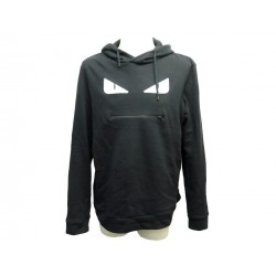 PULL FENDI SWEAT A CAPUCHE MONSTER FY0872 M 54 IT 50 FR COTON NOIR SWEATER 890€