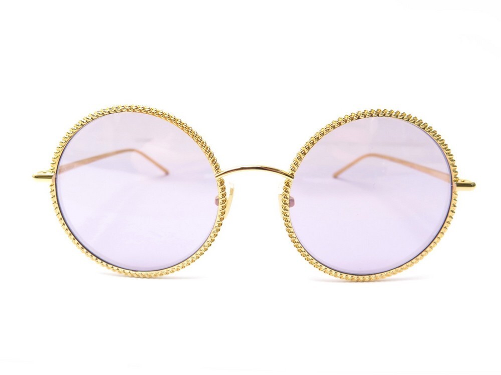 Lunettes De Soleil Boucheron Vintage - Monture Plaque Or, Verres Marron, Occasion