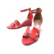 CHAUSSURES HERMES SANDALES LEGEND 36.5 CUIR ORANGE SOLAIRE ROUGE BOITE 675€