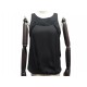 NEUF HAUT CHANEL DEBARDEUR BLOUSE P34821 M 40 NOIR NEW BLACK TOP 1190€