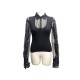 HAUT CHANEL CHEMISIER P20378 M 38 EN CACHEMIRE & SOIE NOIR BLACK SHIRT TOP 3830€