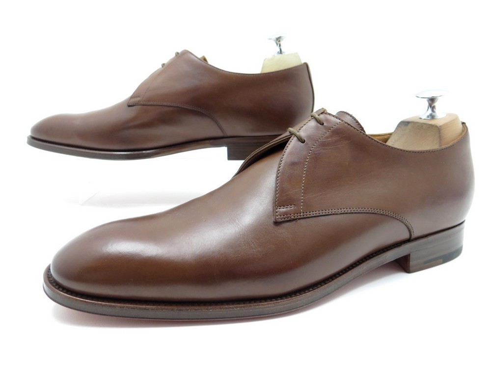 chaussures hermes derby 42.5 homme cuir marron display picture 3