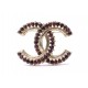 NEUF BROCHE CHANEL LOGO CC PARIS DALLAS 2014 PIERRES BORDEAUX GOLDEN BROOCH 620€