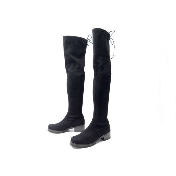 NEUF CHAUSSURES BOTTES STUART WEITZMAN VANLAND 1029072 38.5 CUISSARDES DAIM 895€