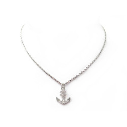 rare collier chanel ancre strass logo cc metal