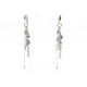 BOUCLES D'OREILLES PENDANTES BRELOQUES DIAMANTS & OR BLANC 18K 8GR GOLD EARRINGS