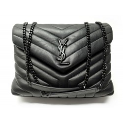 SAC A MAIN YVES SAINT LAURENT LOULOU M EN CUIR MATELASSE Y NOIR HAND BAG 1990€