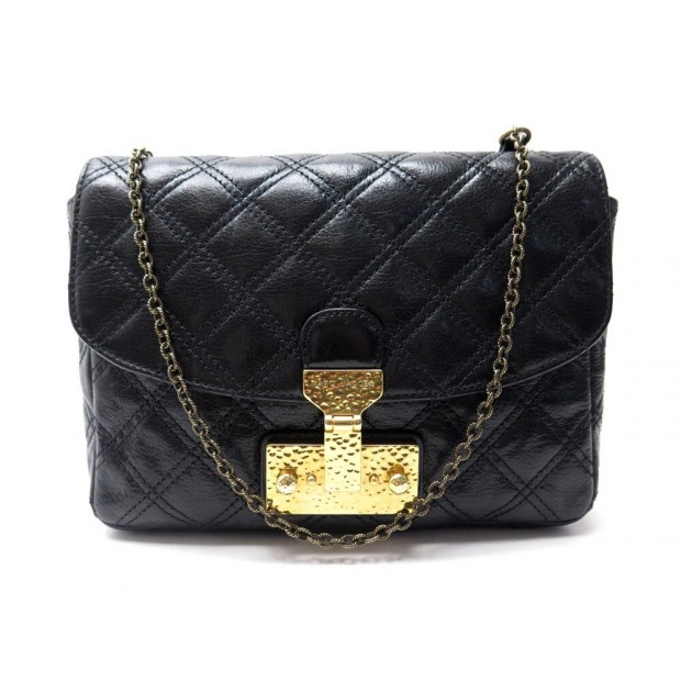 SAC A MAIN MARC JACOBS BANDOULIERE EN CUIR MATELASSE NOIR LEATHER HAND BAG 380€