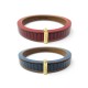 NEUF LOT DEUX BRACELETS FENDI 8AG229 EN BOIS & CUIR ROUGE BLEU 17 CM BANGLE 575€