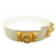 CEINTURE HERMES MEDOR COLLIER DE CHIEN T80 CUIR GRAINE BLANC LEATHER BELT 1380€