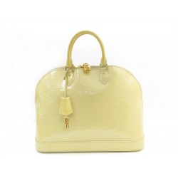 SAC A MAIN LOUIS VUITTON ALMA GM EN CUIR MONOGRAM VERNIS BEIGE LEATHER BAG 2200€