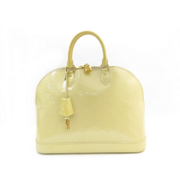 SAC A MAIN LOUIS VUITTON ALMA GM EN CUIR MONOGRAM VERNIS BEIGE LEATHER BAG 2200€