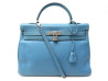 sac a main hermes kelly 35 retourne en cuir togo bleu
