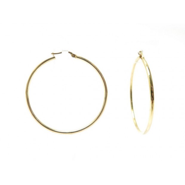 BOUCLES D'OREILLES GUERIN CREOLES EN OR JAUNE 18K GOLD HOOPS EARRINGS 350€